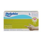 Dolphin Tek Kullanımlık Lateks Beyaz Pudralı Large ( L ) Muayne Eldiveni - 5 Adet 100'lü Paket