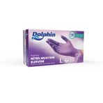 Dolphin Tek Kullanımlık Lila Nitril Eldiven - Muayne Eldiveni Large Büyük Boy - 100'lü Paket