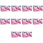 Dolphin Tek Kullanımlık Pembe Nitril Eldiven - Muayne Eldiveni Medium Orta Boy - 100'lü 10 Paket