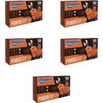 Dolphin Turuncu Orta Boy 50'li 5 Paket Nitril Powergrip Ekstra Kalın Elmas Dokulu Eldiven