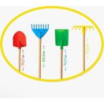 Dolu - Bahçe Oyuncakları Park -Kum Oyun Kürek Tırmık 4 Lü Set