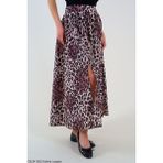 Dolunay Modeli Yırtmaçlı Leopar Etek - S