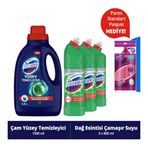 Domestos 1500 ml Yüzey Temizleyici Çam + 3x750 ml Dağ Esintisi Çamaşır Suyu
