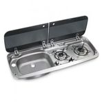 Dometic MO 2370L Cam Kapaklı 2 Gözlü Ocak Evye Kombinasyonu