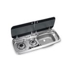 Dometic MO 9222R Karavan İçin Cam Kapaklı 2 Gözlü Ocak + Evye