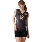 Domin Spor Kadın Siyah Likralı Tek Üst Voleybol Forması Volleyball Jerseys DMNS8759