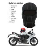 DOMİN SPOR Motosiklet Balaklava Nefes Alan Motorcu Termal Maske Çok Amaçlı Sporcu Maskesi