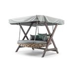 Dominik Swing Ahşap Rattan Salıncak Dış Mekan Bahçe Balkon Ceviz