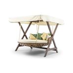 Dominik Swing Ahşap Rattan Salıncak Dış Mekan Bahçe Balkon Ve Ter Ceviz