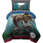 Dominion Velociraptor Rexy T-Rex Süper Yumuşak Mikrofiber Ters Çevrilebilir Yorgan, Çift Boy, Franco Kids&Apos;Den Yatak Takımı