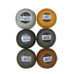 domino KOTON PERLE NO : 8 KANAVİÇE ETAMİN NAKIŞ İPİ 6'LI KAHVE İP SETİ
