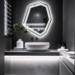 Domira Led'li Lazer Kumlamalı Lavabo & Banyo Aynası (Dokunmatik Sensörlü) beyaz led'li 90 x 76