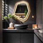 Domira Led'li Lazer Kumlamalı Lavabo & Banyo Aynası (Dokunmatik Sensörlü) günışığı led'li 70 x 60