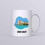 Domirus Girne Kalesi Kupa - Kıbrıs Hediyelik Eşya - 1 Adet - Beyaz