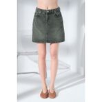 Domoda %100 Pamuk 5 Cep Denim Kot Kadın Jean Mini Etek @latina - Haki - S