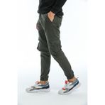 Domoda Haki Kargo Cepli, Fermuarlı Paça Lastikli Esnek Kumaş Slim Fit Gabardin Erkek Kargo Pantolon