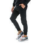 Domoda Kargo Cepli, Fermuarlı Paça Lastikli Esnek Kumaş Slim Fit Gabardin Erkek Kargo Pantolon Siyah 29