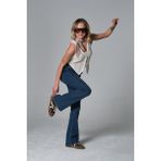 Domoda Normal Bel Kot, Ispanyol Paça Esnek Denim Kumaş Kadın Fit And Flare Jean Pantolon @morales - Mavi - 36