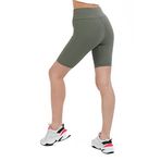 Domoda Yüksek Bel Toparlayıcı Kısa Şort Spor Fitilli Biker Tayt Mint S
