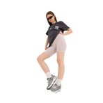Domoda Yüksek Bel Toparlayıcı Kısa Şort Spor Fitilli Biker Tayt Taş S