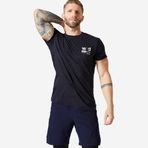 Domyos Cross Training Siyah 500 Slim Bisiklet Yaka Spor Erkek Tişört
