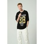 Don Q Shot Erkek Motif Baskılı Oversize Kısa Kollu T-Shirt - XL - 02S-Siyah