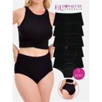Donaluxe Kadın Külot, Yüksek Bel Külot Siyah Pamuklu Yumuşak Kumaş 5'li Paket - 6XL