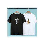 donamod 2 li Tom Jerry Çift Sevgili Arkadaş Kardeş Kombin Hediye Doğum Günü Sevgililer Günü Tişört T-shirt