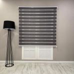 Donatti Bambu Zebra Stor Güneşlik Perde Füme Koyu Gri - 40 x 200 cm - Gri - Füme