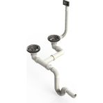 Donau 351-310 Çöpmak Çiftli Küvet Taşmalı Evye Sifonu Flex Gövde Ø 40-50 mm