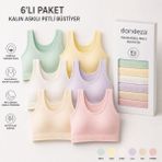 Dondeza Genç Kız 6'lı Pedli Kalın Askı Düz Ilk Sütyen Büstiyer - 14 - 15 Yaş - Pastel