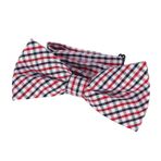 DonDon Asil kareli papyon veya kancalı kurdele - önceden bağlanmış ve ayarlanabilir, Kareli Siyah - Beyaz - Kırmızı, 12 cm x 6 cm