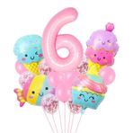 Dondurma Folyo Balon, 15 Adet Dondurma Balonu, Doğum Günü, Folyo Balon, Şeker Kızı, Dondurma Helyum Balonları, Pastel Renkler Çocuklar için Balon, Dondurma Temalı Parti Süslemeleri (Pembe-6)
