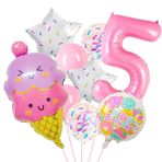 Dondurma Folyo Balon Doğum Günü Kız Çocuk 9 Adet Dondurma Balonu Pastel Renkler Parti Balonları Kız Dondurma Helyum Balonlar Doğum Günü Çocuklar Parti Süslemeleri için (5)