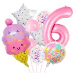 Dondurma Folyo Balon Doğum Günü Kız Çocuk 9 Adet Dondurma Balonu Pastel Renkler Parti Balonları Kız Dondurma Helyum Balonlar Doğum Günü Çocuklar Parti Süslemeleri için (6)