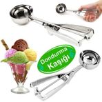 Dondurma Kaşığı Paslanmaz Çelik Çek Bırak Dondurma Kepçesi Pratik Dondurma Servis Kaşığı