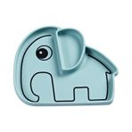Done by Deer Elphee the Elephant Silikon Çubuk ve Kalma Plakası - Mavi -%100 Gıda Sınıfı Silikon - Geyik arkadaşları - Çocuklar için Pratik ve Eğlenceli - Kendi Başlarına Yemek yemeyi öğrenen küçük