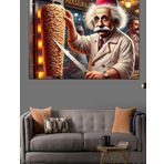 Döner Ustası Einstein Dekoratif Kanvas - Mdf Ahşap Tablo