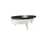 Dönerli Orta 18585 Sehpa Oval İnovatif Ürün Kayın Retro Ayak Şık Mdf Tabla Beyaz