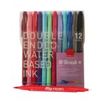 Dong-A My Color Çift Taraflı 12 Renk Fırça Uçlu Keçeli Kalem