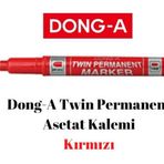 Dong-A Twin Permanent Marker Asetat Kalemi – Çift Uçlu - Kırmızı