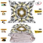 Döngüsel Oryantal Desen Tv Battaniyeli Opsiyonel Dekoratif Yastık Kırlent 2 In 1 Battaniye - 115 x 170 cm - Renkli