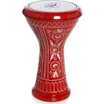 Donizetti Kırmızı Erzincan İşlemeli Mısır Çömlek Darbuka - Kılıf Hediyeli