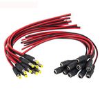 DONJON DC Fiş, Power Pigtail Kablo, 18AWG Dişi Erkek Soket, 12 V 5 A Kablo Fişi, 5,5 x 2,1 mm CCTV İzleme Kamera Adaptörü İçin, 10 Çift