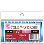 DONNA Soğuk Dalga Çubukları 2,5 "(L), 1/4 "(D) KISA 12 ADET Silindirler Köpük Saç Makaraları Saç Kıvırıcıları Kuaförlük Şekillendirme için Saç Klipsleri Isısız Saç Bigudi MAVİ
