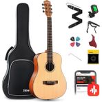 Donner DAT-110D Dreadnought Travel Akustik Gitar Seti (Siyah) - Natural