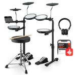 Donner DED-70 E Drum/E Drum Kids Acemi, Mesh Pad, Taşınabilir Davul Seti, Taşınabilir Şarj Cihazı, Davul Tahtı, Çubuklar, Kulaklıklar, Çocuklar için Noel Doğum Günü Hediyesi