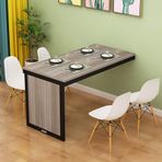 Dönüştürülebilir Duvara Monte Masif Ahşap Masa Yüzen Mutfak Yemek Masası Çok Fonksiyonlu Bilgisayar Tezgahı ve Çalışma Masası Aksesuarlarla (Siyah 100x60x75cm)