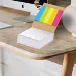 Dönüşümlü Sert Kraft Kapaklı Renkli Yapışkanlı Post-It Küp Notluk - Standart