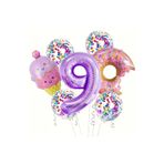 Donut ve Dondurma Temalı Pembe Mor Doğum Günü Parti Balon Seti, 43543445